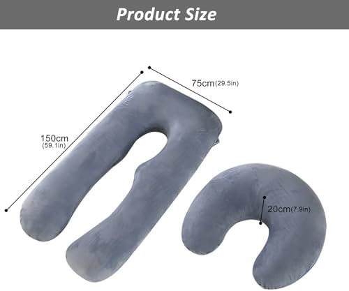 Pregnancy Pillows for Sleeping, 59 Inch U-Shaped Full Body Pillow, Maternity - Image 2