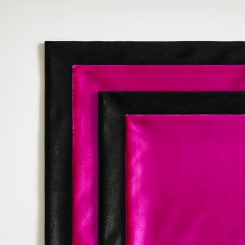 GIGIZAZA Pack of 4 Decorative Velvet Pillow Covers 18x18 Black Hot Pink - Image 5