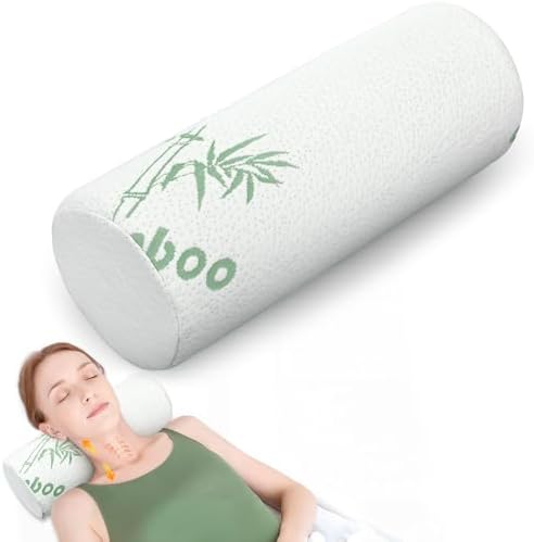 1 Pcs Memory Foam Roll Pillow Neck Bolster Cylinder Pillow, 15.8 x 5.9 Inch by Bucherry