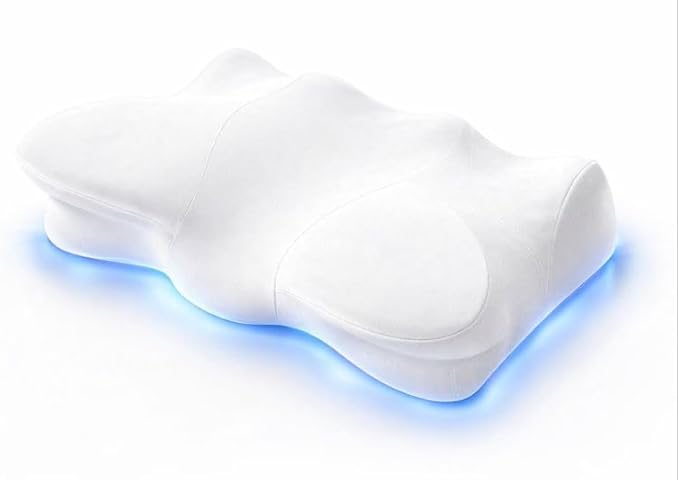 Extra High Loft Cervical Pillow for Side Sleepers, 6.30" Ergonomic Memory Foam Pillow for Broad Shoulders, Dual-Height Design, Washable Cover