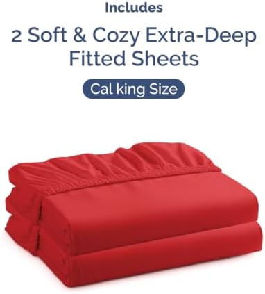 CGK Linens 2 Pack Extra Deep Cal King Fitted Sheets - Image 4
