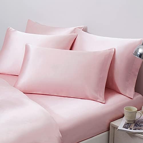 Ersmak Satin Pillowcase Standard Set of 4, Ultra Soft & Silky Satin Pillow Cases by Ersmak