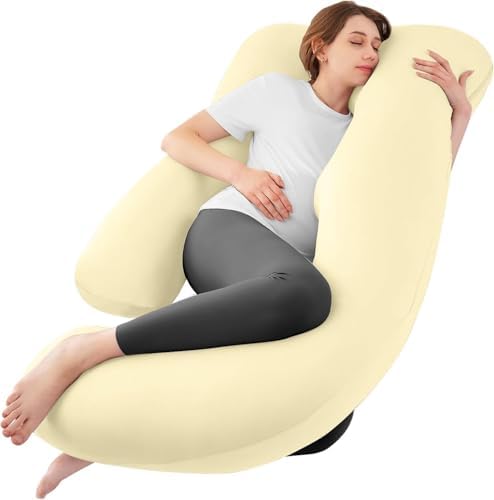 Cooling Pregnancy Pillows for Sleeping, Light Yellow by SASTTIE
