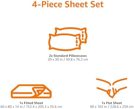 Amazon Basics 100% Cotton Jersey Bed Sheet Set, Breathable, Machine Washable - Image 6