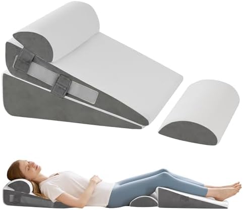 4Pcs Wedge Pillow Set for After Surgery, Acid Reflux Relief, Adjustable Bed by WGAKCED