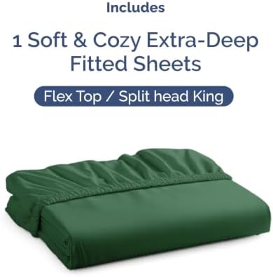 CGK Linens Extra Deep Flex Top Split Head King Fitted Sheet - Image 4