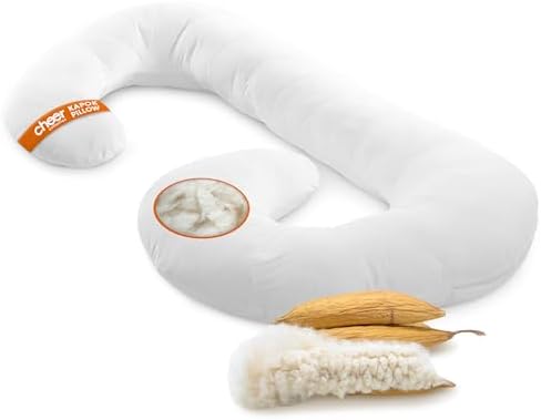 Cheer Collection Natural Kapok J Shaped Body Pillow by CheerCollection