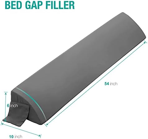 Vekkia Full Bed Wedge Pillow for Headboard Gap, Bed Gap Filler Gray - Image 6