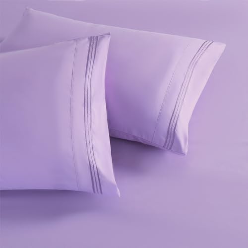 Purple Pillow Covers Set of 2，2 Pack Standard Size Pillow Cases，20"X26" - Image 3