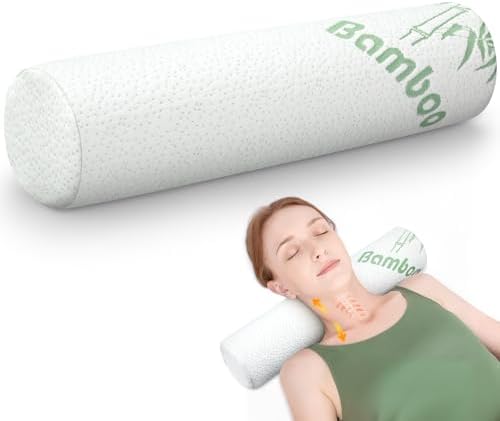 1 Pcs Memory Foam Roll Pillow Neck Bolster Cylinder Pillow, 18 x 4 Inch by Bucherry