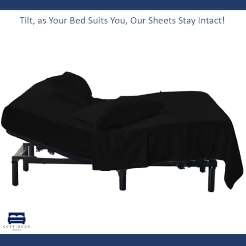 4 Piece Flex Head King Sheet Set 34" Top, 100% Egyptian Cotton - Image 6