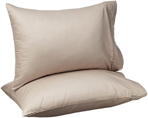 Amazon Basics 400 Thread Count 100% Cotton Pillowcases, Sateen Weave, Standard by AmazonBasics