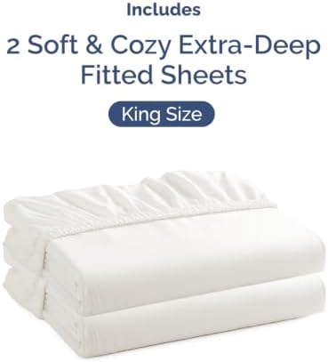 CGK Linens 2 Pack Extra Deep King Fitted Sheets - Image 4
