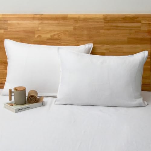 CHUFFED Linen Pillow Cases 2 Pack 100% Linen Standard Pillowcases, Breathable by Chuffed