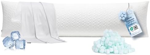 Rainmr Extra Long Body Pillow Memory Foam 180x50cm – Firm King Size Body Pillows by RainmrBedding