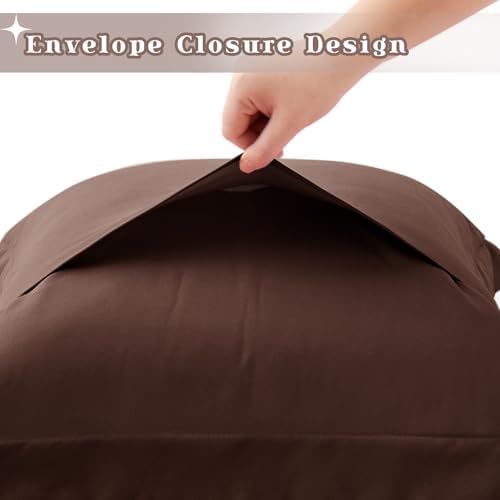 Homiest Chocolate Brown Pillow Shams Body Size, 2-Inch Flange - Image 6