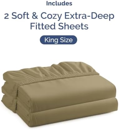 CGK Linens 2 Pack Extra Deep King Fitted Sheets - Image 4