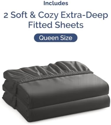 CGK Linens 2 Pack Extra Deep Queen Fitted Sheets - Image 4