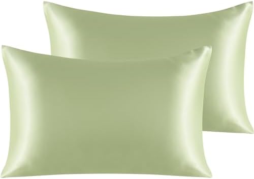 NTBAY Standard Satin Pillowcases, Sage Green by NTBAY
