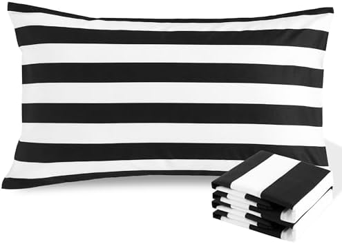 NTBAY Queen Striped Microfiber Pillowcases by NTBAY