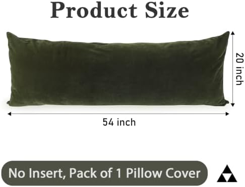 JoraLion Chenille Body Pillow Cover 20x54 inch, Moss Green Spring Decorative - Image 2