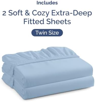 CGK Linens 2 Pack Extra Deep Twin Fitted Sheets - Image 4
