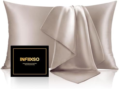 INFIIXSO Mulberry Silk Pillow Cases Queen Size by INFIIXSO