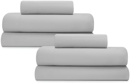 California Design Den 2 Pack Organic Cotton Twin Bed Sheets, Light Grey by CaliforniaDesignDen