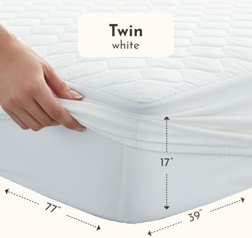 100% Cotton Organic Mattress Protector | Breathable & Noiseless Quilted Organic - Image 2