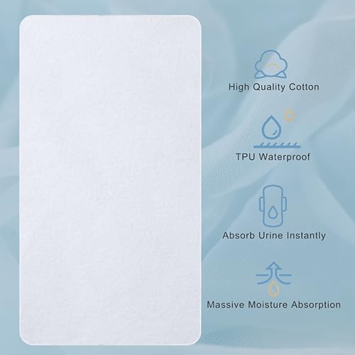 2 Pack Waterproof Crib Pad, Reusable Incontinence Flannel Crib Protector - Image 2