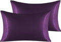 NTBAY Standard Satin Pillowcases, Eggplant Purple by NTBAY