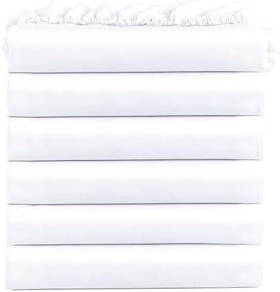 FreshCulture Full Fitted Sheets, Bulk Pack of 6, Deep Pocket, Soft Microfiber by FreshCulture