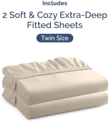 CGK Linens 2 Pack Extra Deep Twin Fitted Sheets - Image 4