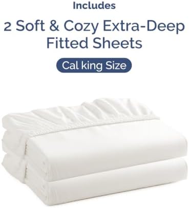 CGK Linens 2 Pack Extra Deep Cal King Fitted Sheets - Image 4
