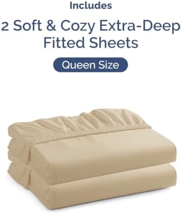 CGK Linens 2 Pack Extra Deep Queen Fitted Sheets - Image 4