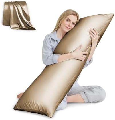 HUXMEYSON Body Pillow with Satin Pillowcase, Body Pillow by HUXMEYSON