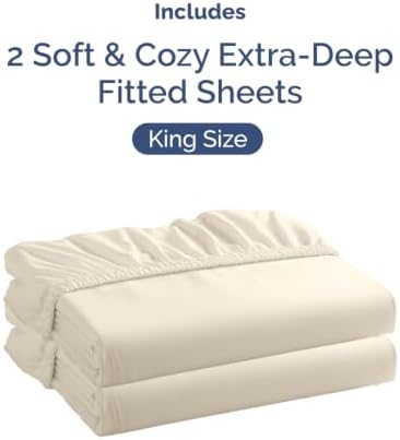 CGK Linens 2 Pack Extra Deep King Fitted Sheets - Image 4
