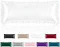 Homiest White Ruffle Satin Body Pillow Cover by Homiest
