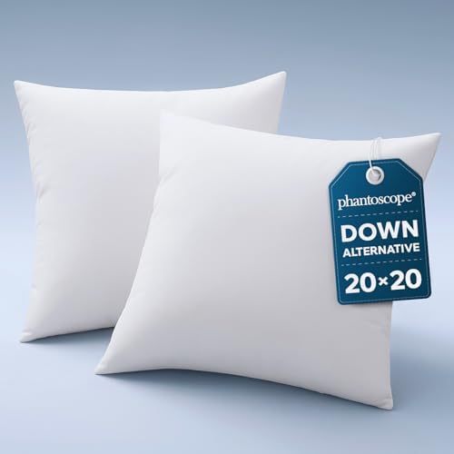Phantoscope 20x20 Pillow Inserts, Decorative Throw Pillow Bed Couch 2 Pack by Phantoscope