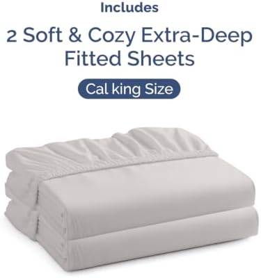 CGK Linens 2 Pack Extra Deep Cal King Fitted Sheets - Image 4