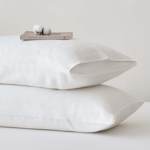 JELLYMONI 100% Washed Cotton Pillowcases, Envelope Closure 2-Pack by JELLYMONI