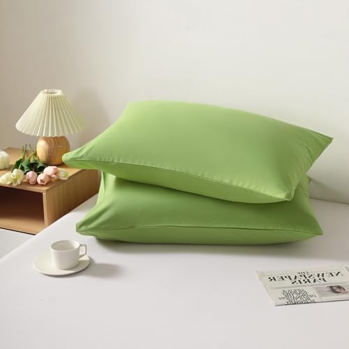 Queen Pillow Cases, 2 Pack, 20x30 in, Microfiber, Sage Green - Image 3