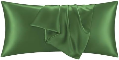 1 Pack Satin Pillowcase Sage Green Body Size 20x54 Inch by QJFabricCO