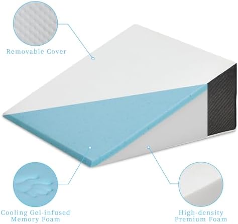 Bed Wedge Pillow for Sleeping 24x24x10 Inch, Elevated Support - Image 2