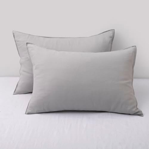CHUFFED Linen Pillowcases 2 Pack 100% Linen Standard Pillow Cases, Breathable by Chuffed