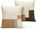 Neutral Geometric Color Block Throw Pillow Covers 18x18 Inch Set of 2 by Unknown