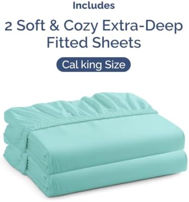 CGK Linens 2 Pack Extra Deep Cal King Fitted Sheets - Image 4