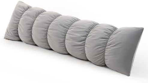 Pat. Pend. Full Body Pillow for Adults, 59 Inch, Zinc Gray by Ailuteie