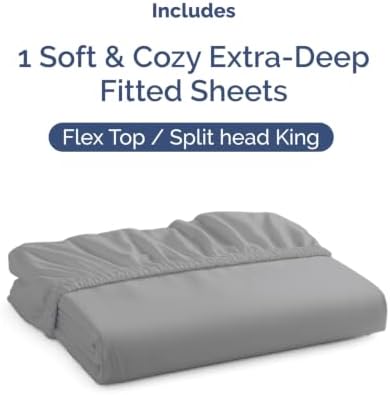 CGK Linens Extra Deep Flex Top Split Head King Fitted Sheet - Image 4