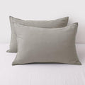 CHUFFED 100% French Linen Pillow Cases Queen Size Set of 2, Stone Washed Flax by Chuffed